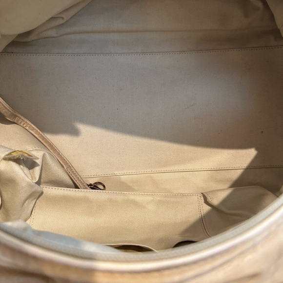 Vintage authentic beige quilted Chanel lambskin bowler tote bag cloudy bundle - Picture 5 of 16